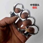 Alloy thickened round head iron hand buckle fist buckle finger tiger glove iron four-finger legal martial arts fighter support ring ring - immagine 4