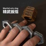 Round magic ring ring king martial arts fight ring finger ring legal defense hand buckle fist buckle tiger finger tiger glove - immagine 3