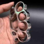 Alloy thickened round head iron hand buckle fist buckle finger tiger glove iron four-finger legal martial arts fighter support ring ring - immagine 3