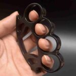 Alloy thickened round head iron hand buckle fist buckle finger tiger glove iron four-finger legal martial arts fighter support ring ring - immagine 2