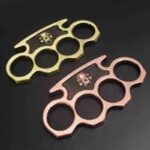 Fist buckle glove iron four-finger tiger ring martial arts fight defense tool metal skull hand buckle hand support - immagine 5