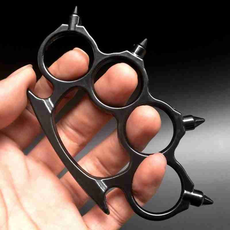 16317376520_1982864080.jpg Legal defense equipment finger tiger tip ring hand buckle fist buckle martial arts fight tiger ring fist ring iron four-finger hand brace - immagine 1