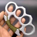 Metal four-finger martial arts fight finger buckle fist ring thickened hand buckle fist buckle glass fiber alloy finger tiger iron four-finger hand support - immagine 10