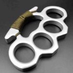 Iron four-finger hand bracer martial arts fight metal ring self-defense hand buckle fist buckle fiberglass alloy finger tiger four-finger ring buckle - immagine 11