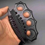Life-saving rope wrap hand buckle fist buckle tiger ring fist iron four-finger tiger martial arts fighter support child fist ring defense equipment - immagine 3