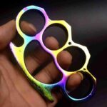 Colorful thickened finger tiger four-finger martial arts fight iron four-finger self-defense hand buckle fist buckle alloy self-defense equipment hand brace - immagine 8