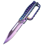 butterfly trench knife-4 colors folding Balisong with knuckle guard - immagine 6