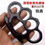 Metal four-finger martial arts fight finger buckle fist ring thickened hand buckle fist buckle glass fiber alloy finger tiger iron four-finger hand support - immagine 5