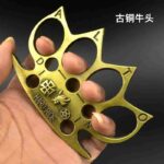 Defense equipment thickened bull head tiger finger martial arts gloves hand buckle fist buckle iron four-finger tiger fighting hand support ring ring - immagine 6