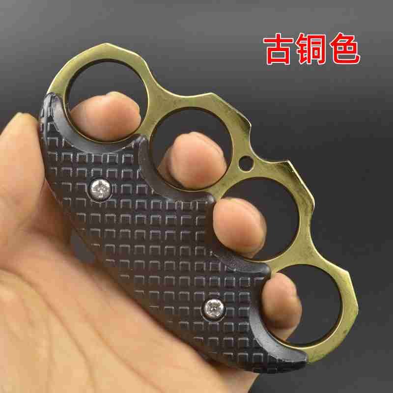 23190714127_2086927425.jpg Clip hand buckle fist buckle tiger finger glove legal metal hand brace ring ring martial arts fight iron four-finger tiger - immagine 1