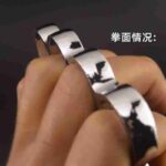 The new knuckle copper ring four-finger ring hand brace small cute shoulder pole finger tiger fist buckle ring iron four-finger hand buckle - immagine 3
