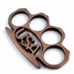 buckle USA finger tiger fist buckle legal defense hand support child knuckle copper ring buckle - immagine 5