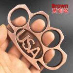 buckle USA finger tiger fist buckle legal defense hand support child knuckle copper ring buckle - immagine 4