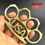 buckle USA finger tiger fist buckle legal defense hand support child knuckle copper ring buckle - immagine 3