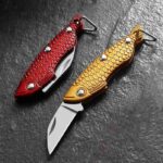 3D Fish Shape Mini Folding Keychain Pocket Knife High Hardness Sharp Blade Outdoor EDC Camping Hunting Survival Tactical Tool - immagine 7