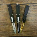 4 INCH GOLD Silver SIDED BLADE double edged switchblade KNIFE-TK025 - immagine 5