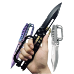 butterfly trench knife-4 colors folding Balisong with knuckle guard - immagine 2