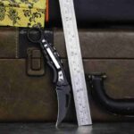 Black Folding Pocket Folding Paw Knife, Household Pocket Fruit Knife, Key Chain DYI Folding Tool Knife, Unpacking Tool Knife - immagine 7