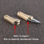Brass Magnetic Attraction MINI Folding Knife Portable Unboxing Small Blade Keychain CS GO Hanging Outdoor Camping EDC Knife - immagine 3