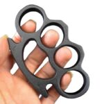Cross-border aluminum alloy martial arts fighting fiberglass finger tiger hand buckle fist buckle thickened black four-finger glove aluminum tiger ring - immagine 4