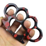 Cross-border aluminum alloy martial arts fighting fiberglass finger tiger hand buckle fist buckle thickened black four-finger glove aluminum tiger ring - immagine 5