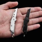 Cute Portable Mini Folding Knife Box Cutter Stainless Steel Camping Keychain Fixed Blade Knife Self-Defense EDC Tools - immagine 6