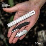 Cute Portable Mini Folding Knife Box Cutter Stainless Steel Camping Keychain Fixed Blade Knife Self-Defense EDC Tools - immagine 9
