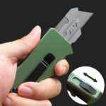 utility Knives，5PCS Blades Survival Pocket Knife Paper Box Cutter Portable DIY Stationery Hand Tools Multitool - immagine 4