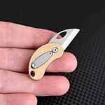 EDC Brass Knife Sharp Outdoor Self-defense Tool Gift Portable Unpacking Folding Knife Car Key Chain Pendant Demolition Express - immagine 2