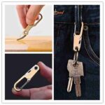 EDC Brass Knife Sharp Outdoor Self-defense Tool Gift Portable Unpacking Folding Knife Car Key Chain Pendant Demolition Express