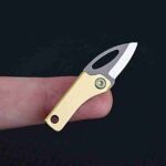 EDC Brass Knife Sharp Outdoor Self-defense Tool Gift Portable Unpacking Folding Knife Car Key Chain Pendant Demolition Express - immagine 4