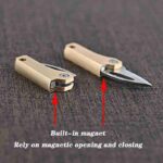 EDC Brass Knife Sharp Outdoor Self-defense Tool Gift Portable Unpacking Folding Knife Car Key Chain Pendant Demolition Express - immagine 7