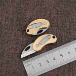 EDC Brass Knife Sharp Outdoor Self-defense Tool Gift Portable Unpacking Folding Knife Car Key Chain Pendant Demolition Express - immagine 8