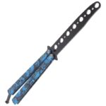 Foldable Butterfly Knife Ghost Head Butterfly Knife Transformable Blunt Balisong Pocket Trainer Survival Knife for Outdoor Game - immagine 3