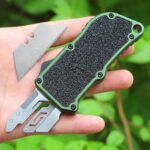 utility Knives，5PCS Blades Survival Pocket Knife Paper Box Cutter Portable DIY Stationery Hand Tools Multitool - immagine 6