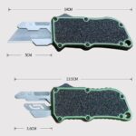 utility Knives，5PCS Blades Survival Pocket Knife Paper Box Cutter Portable DIY Stationery Hand Tools Multitool - immagine 3