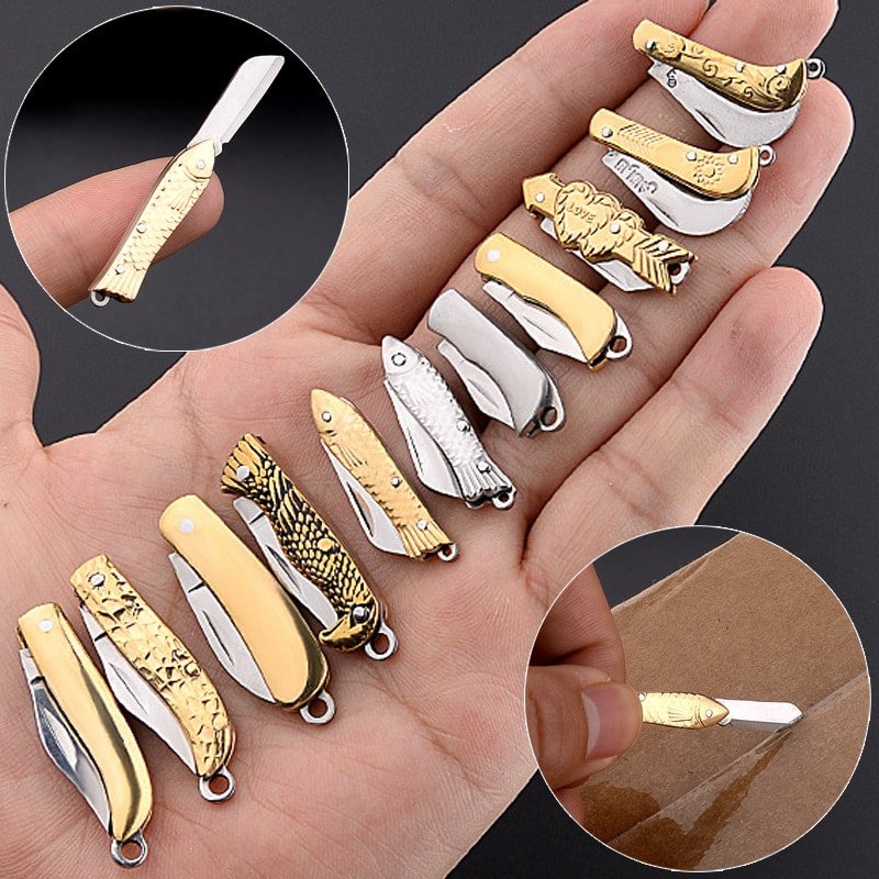 Mini-Pocket-Folding-Knife-Small-Utility-Knife-Portable-Self-Defense-Keychain-Knife-Craft-Wrapping-Bo-1.jpg Mini Pocket Folding Knife Small Utility Knife Portable Self-Defense Keychain Knife Craft Wrapping Box Paper Envelope Cutter - immagine 1