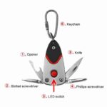 Multifunctional 6-in-1 Foldable Knife Mini Pocket Keychain Outdoor Multitool Bottle Opener Screwdriver Blade LED Survival Tools - immagine 11