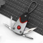 Multifunctional 6-in-1 Foldable Knife Mini Pocket Keychain Outdoor Multitool Bottle Opener Screwdriver Blade LED Survival Tools