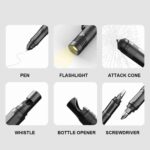 Multifunctional Tactical Pen Self Defense Women Defending Flashlight Aluminum Screwdriver Corkscrew Protect Survival Accessories - immagine 7