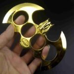 Cross-border big bat hand buckle fist buckle defense finger tiger glove metal iron four-finger martial arts fighter support ring ring - immagine 2