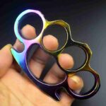 Colorful thickened finger tiger four-finger martial arts fight iron four-finger self-defense hand buckle fist buckle alloy self-defense equipment hand brace - immagine 6