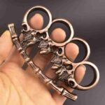 Four-fingered white bone fine hand buckle fist ring finger tiger metal hand support child fist buckle finger ring martial arts fight knuckle copper sleeve - immagine 9