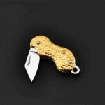 Outdoor Creative Peanut Shaped Mini Key Pocket Knife Stainless Steel Portable Folding Knife Cutter Necklace Knife Fruit Knife - immagine 5