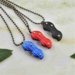 Outdoor Creative Peanut Shaped Mini Key Pocket Knife Stainless Steel Portable Folding Knife Cutter Necklace Knife Fruit Knife - immagine 7