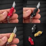 Outdoor Creative Peanut Shaped Mini Key Pocket Knife Stainless Steel Portable Folding Knife Cutter Necklace Knife Fruit Knife - immagine 8