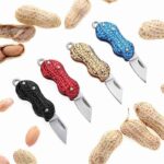Outdoor Creative Peanut Shaped Mini Key Pocket Knife Stainless Steel Portable Folding Knife Cutter Necklace Knife Fruit Knife - immagine 9
