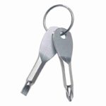 Outdoor Self Defense Pocket Keychain Multifunctional Portable EDC Survival Tool Set Screwdriver Key Flathead Cross Silver Black - immagine 2