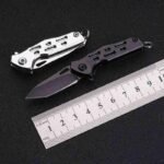 Outdoor survival EDC tool folding knife, Stainless steel mini knife, Keychain pendant knife - immagine 4