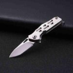 Outdoor survival EDC tool folding knife, Stainless steel mini knife, Keychain pendant knife - immagine 8